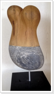 weiblicher Torso, Eiche und schwarzer Alabaster